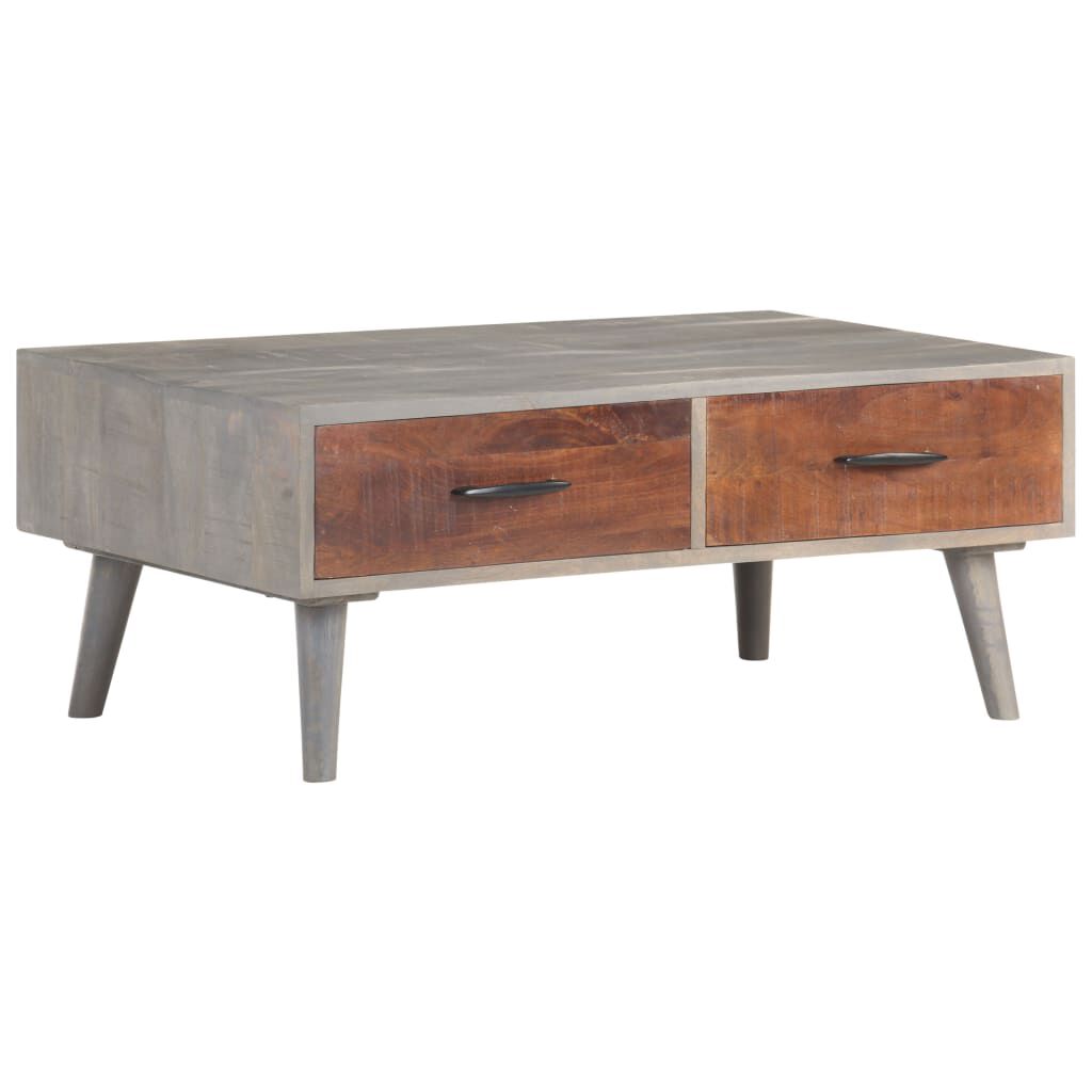vidaXL Coffee Table Grey 100x60x40 cm Solid Rough Mango Wood