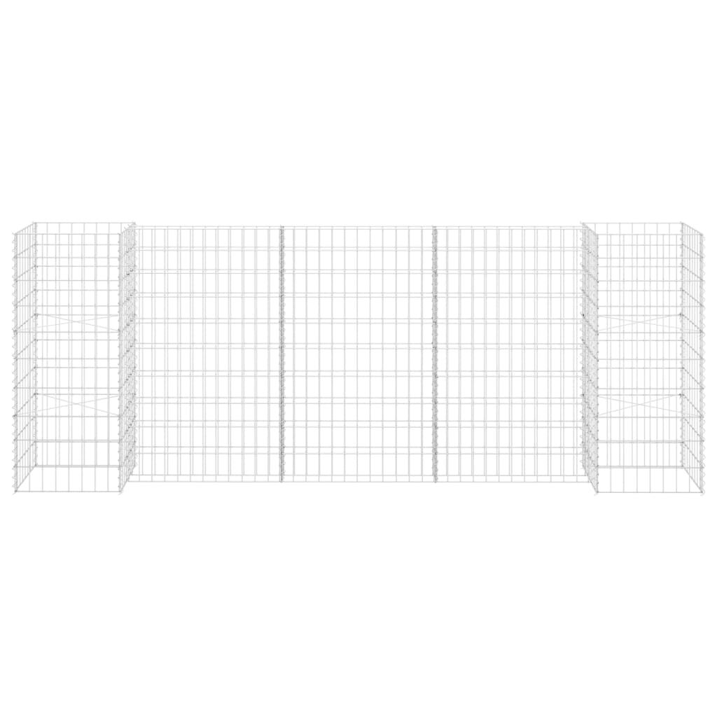 vidaXL H-Shaped Gabion Planter Steel Wire 260x40x100 cm