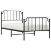 vidaXL Metal Bed Frame without Mattress with Footboard&nbsp;Black 100x200cm