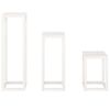 vidaXL 3 Piece Plant Stand Set White Solid Wood Pine