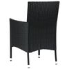 vidaXL Garden Chairs with Cushions 4 pcs Poly Rattan Black