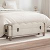 vidaXL Storage Bench 111 cm Cream Solid Wood Fir&Fabric
