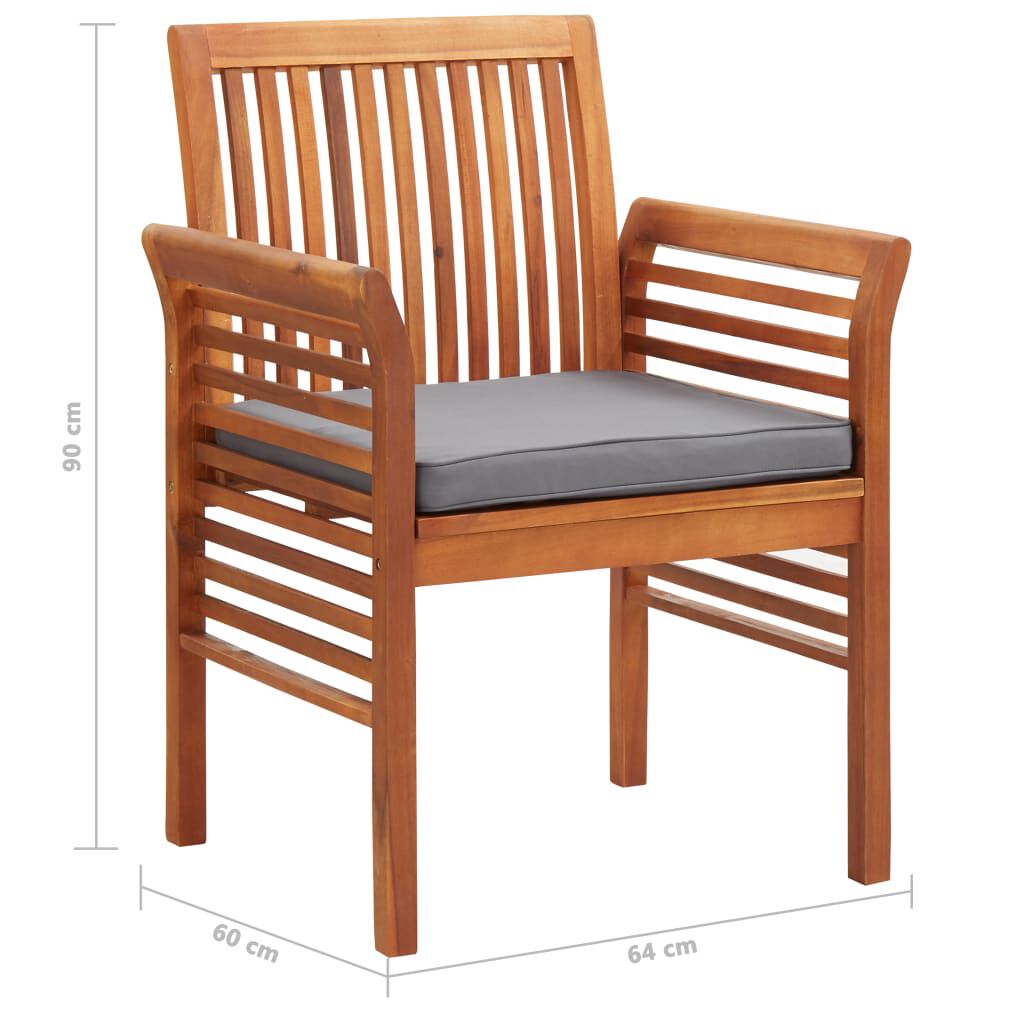 vidaXL 9 Piece Outdoor Dining Set with Cushions Solid Wood Acacia