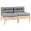 vidaXL 2-seater Garden Sofa | Set of 2 | Grey, Pine