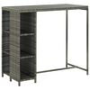 vidaXL 5 Piece Garden Bar Set with Cushions Poly Rattan Grey
