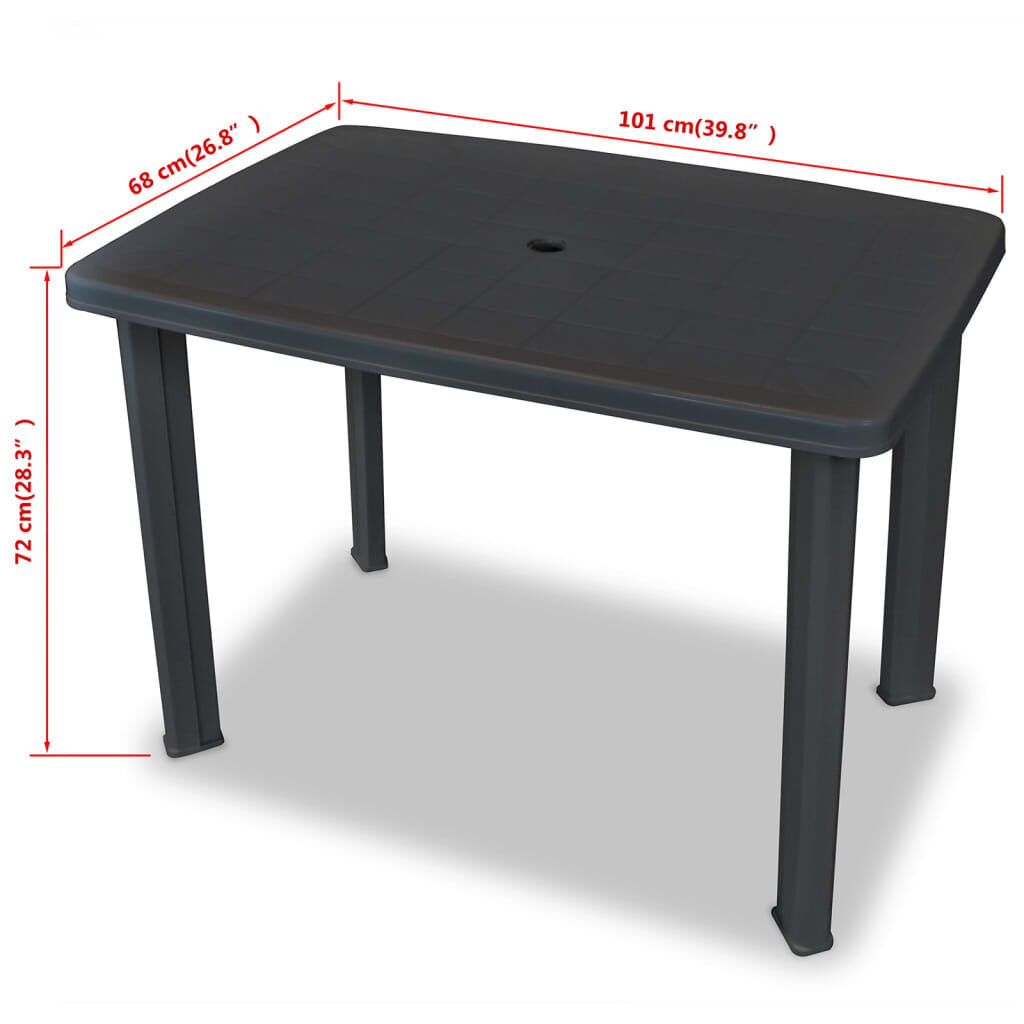 vidaXL 3 Piece Bistro Set Plastic Anthracite