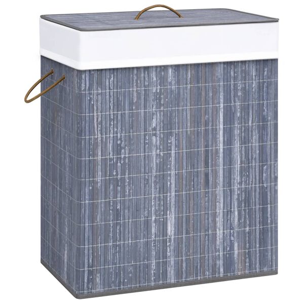 vidaXL Bamboo Laundry Basket Grey 83 L