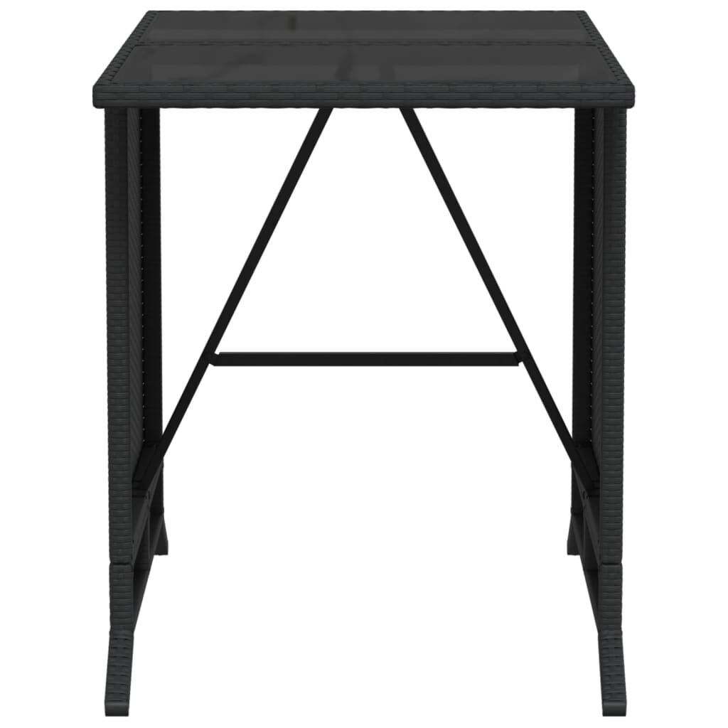 vidaXL 3 Piece Bistro Set with Cushions Black Poly Rattan