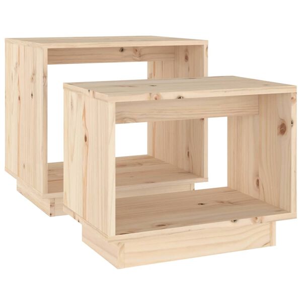 vidaXL Nesting Coffee Tables 2 pcs Solid Wood Pine
