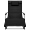 vidaXL Sun Lounger Textilene Black and Grey