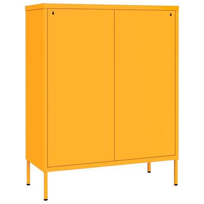 vidaXL Drawer Cabinet Mustard Yellow 80x35x101.5 cm Steel