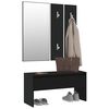 vidaXL Hallway Furniture Set Black Engineered Wood