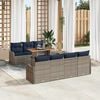 vidaXL Garden Sofa Set with Cushion 8 pcs Grey and navy blue