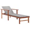 vidaXL Sun Lounger with Cushion Poly Rattan and Solid Acacia Wood Grey