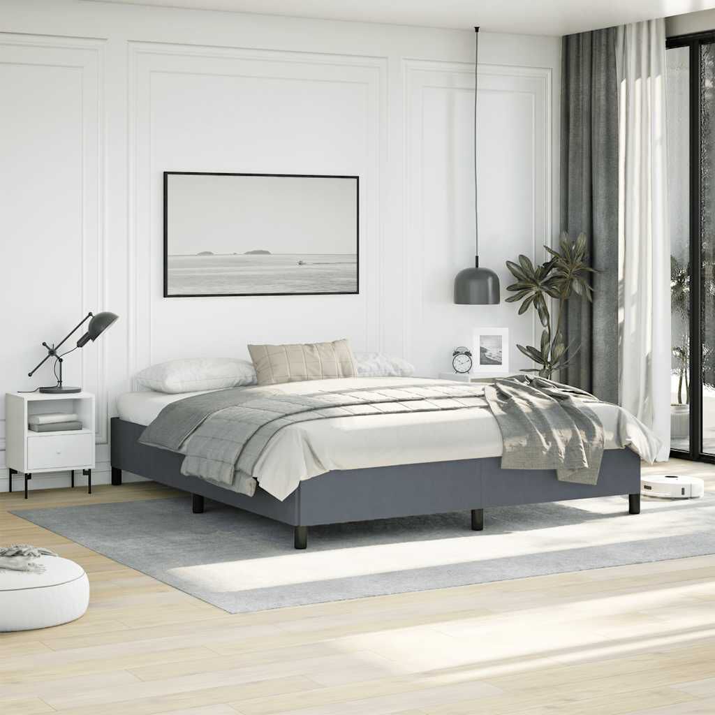 vidaXL Bed Frame without Mattress Dark Grey California King Velvet
