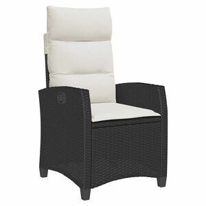 vidaXL Reclining Garden Chair with Side Table Black Poly Rattan
