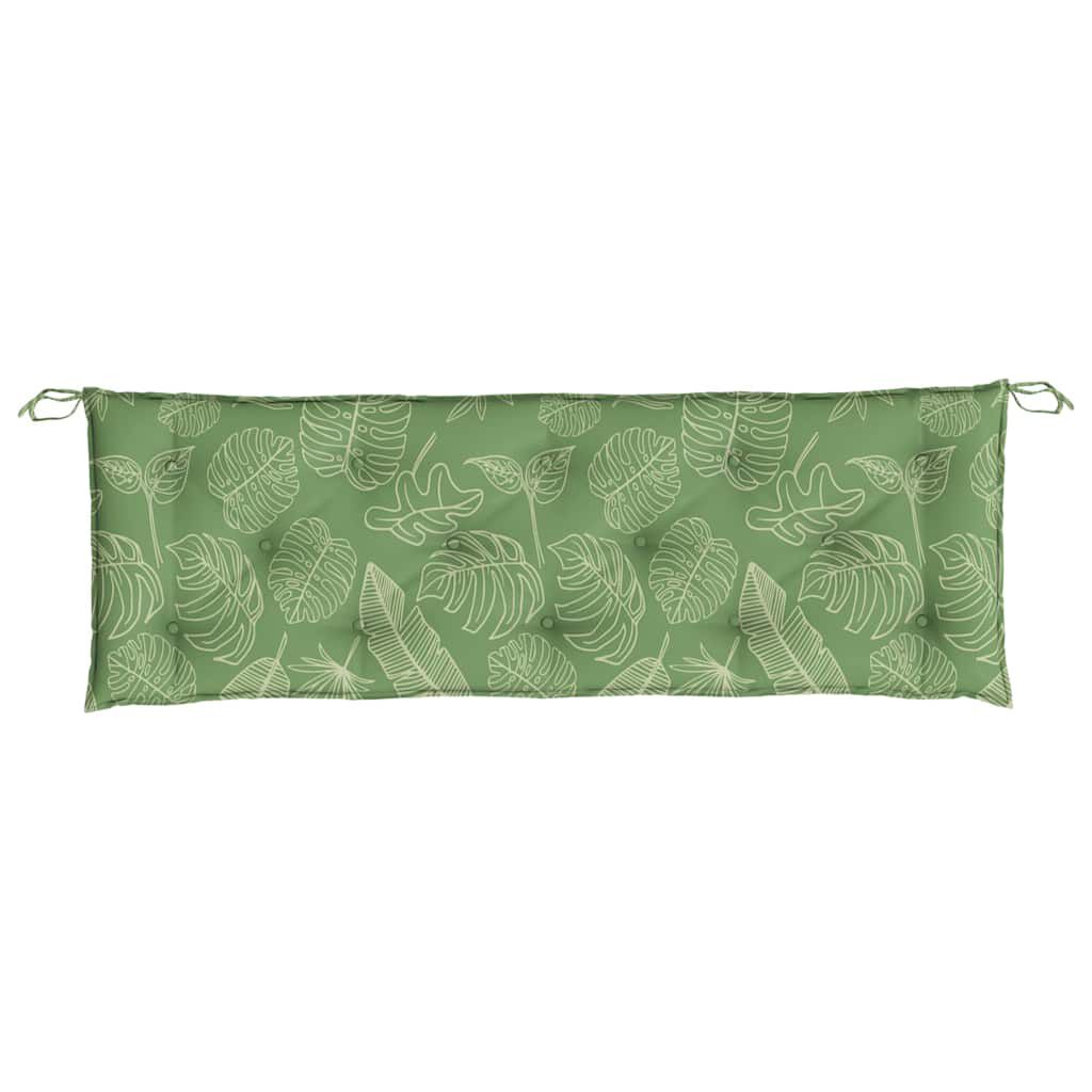 vidaXL Garden Bench Cushions 2pcs Leaf Pattern 150x50x7cm Fabric