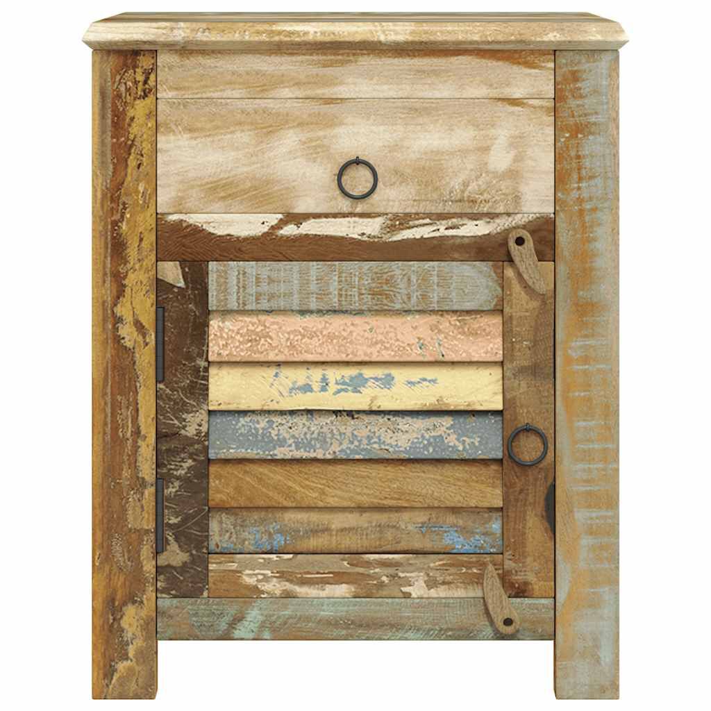 vidaXL End Table with 1 Drawer 1 Door Reclaimed Wood
