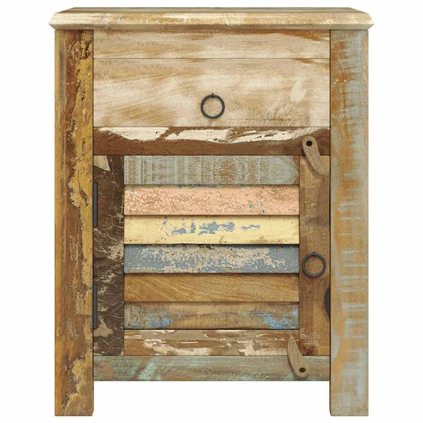 vidaXL End Table with 1 Drawer 1 Door Reclaimed Wood