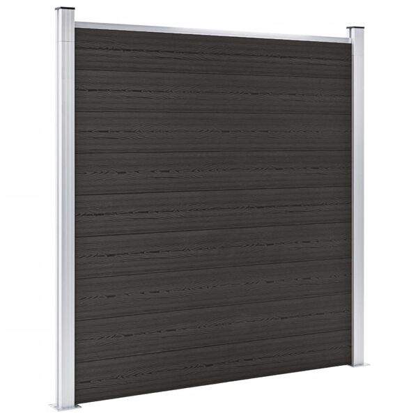 vidaXL Fence Panel WPC 180x186 cm Black