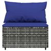 vidaXL 3 Piece Garden Lounge Set with Cushions Grey Poly Rattan