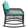 vidaXL Garden Rocking Chair with Cushions Black Poly Rattan