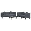 vidaXL 2 Piece Sofa Set with Pillows Dark Grey Velvet