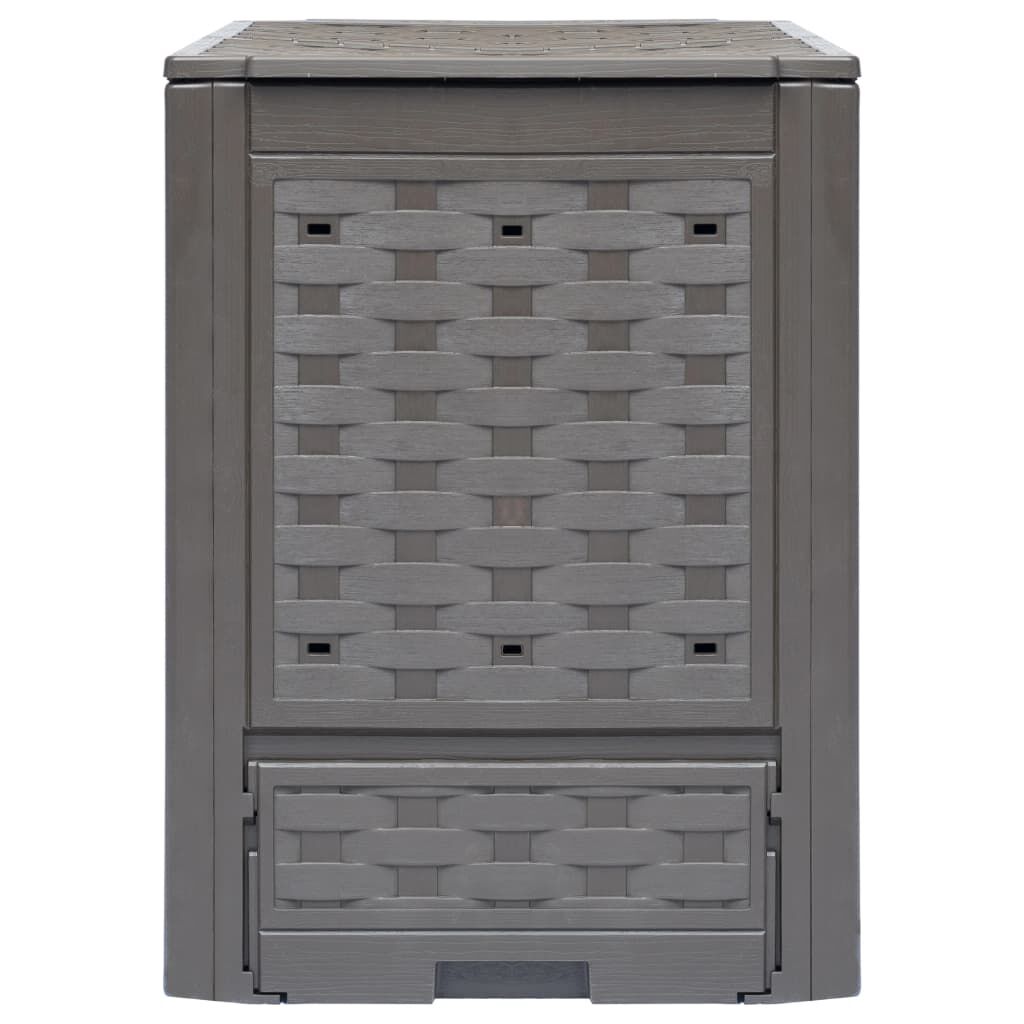 vidaXL Garden Composters 3 pcs Brown 60x60x83 cm 900 L Plastic Rattan
