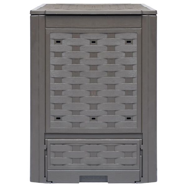 vidaXL Garden Composters 3 pcs Brown 60x60x83 cm 900 L Plastic Rattan