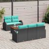 vidaXL Garden Sofa Set 6 pcs Black and turquoise