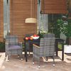 vidaXL 5 Piece Garden Dining Set with Cushions Poly Rattan Grey