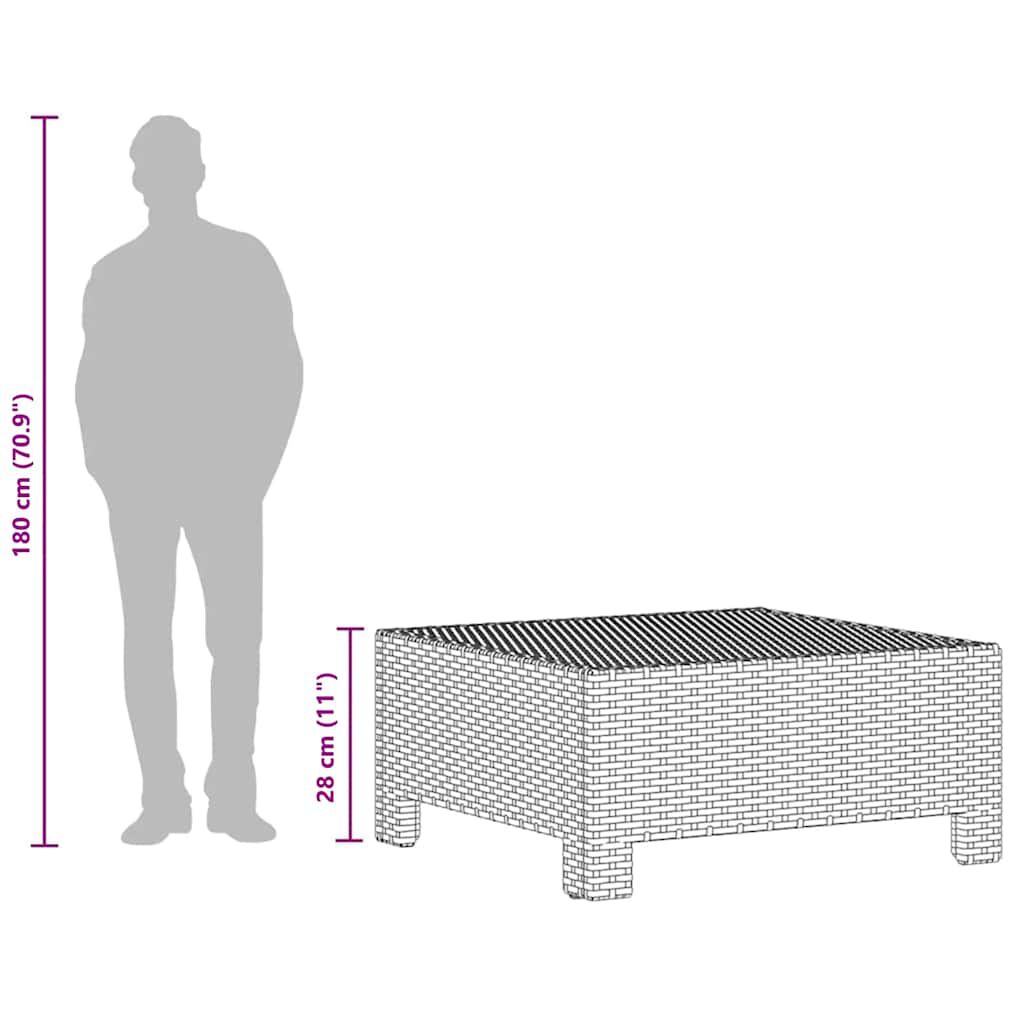 vidaXL Garden Footrest with Cushion Grey Poly Rattan