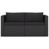 vidaXL 7 Piece Garden Lounge Set with Cushions Poly Rattan Black