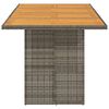vidaXL Garden Table with Acacia Wood Top Grey 190x80x74 cm Poly Rattan