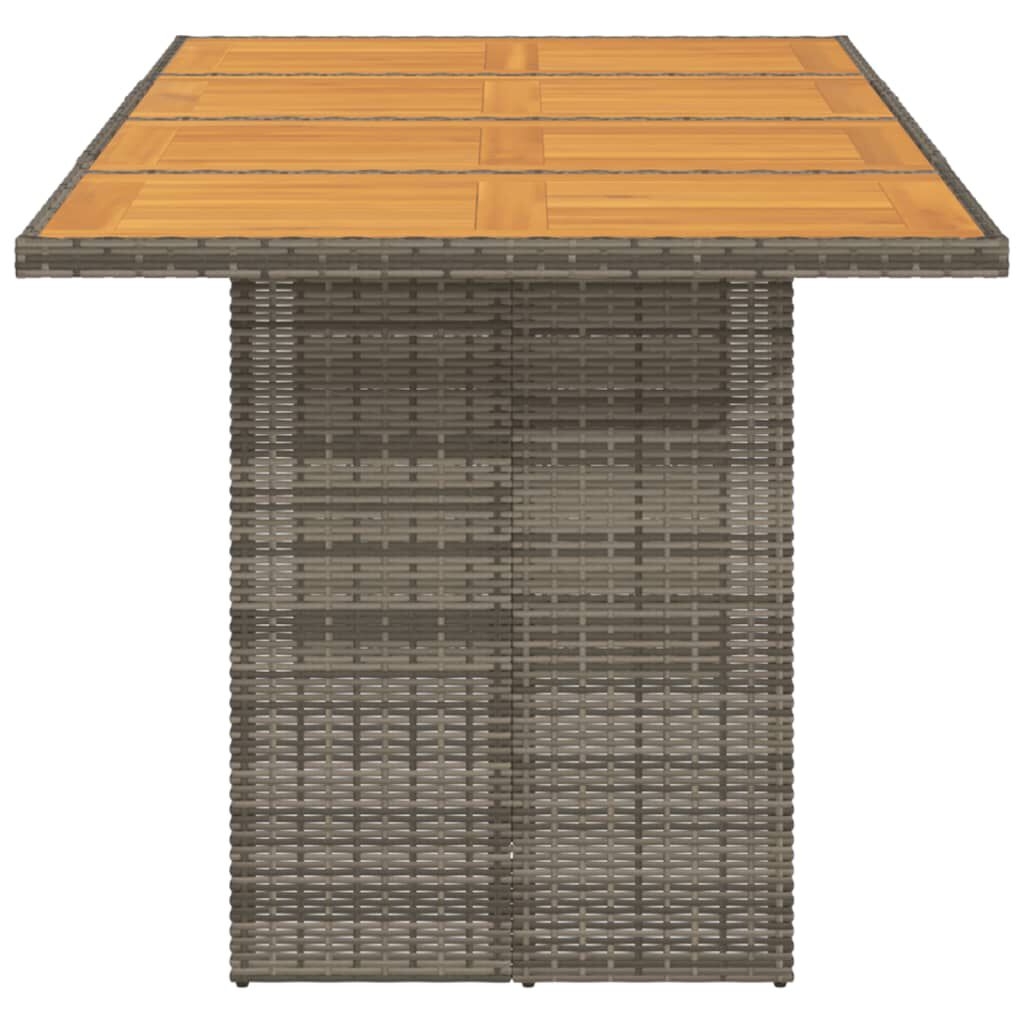vidaXL Garden Table with Acacia Wood Top Grey 190x80x74 cm Poly Rattan