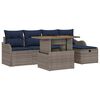 vidaXL Garden Sofa Set with Cushion 6 pcs Grey Poly Rattan