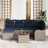 vidaXL Garden Sofa Set with Cushion 7 pcs Grey Poly Rattan