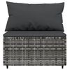 vidaXL 3 Piece Garden Lounge Set with Cushions Grey Poly Rattan