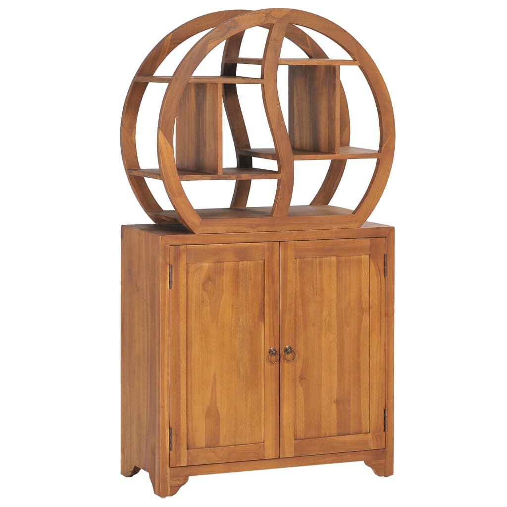 vidaXL Cabinet with Yin Yang Shelf 70x30x130 cm Solid Teak Wood