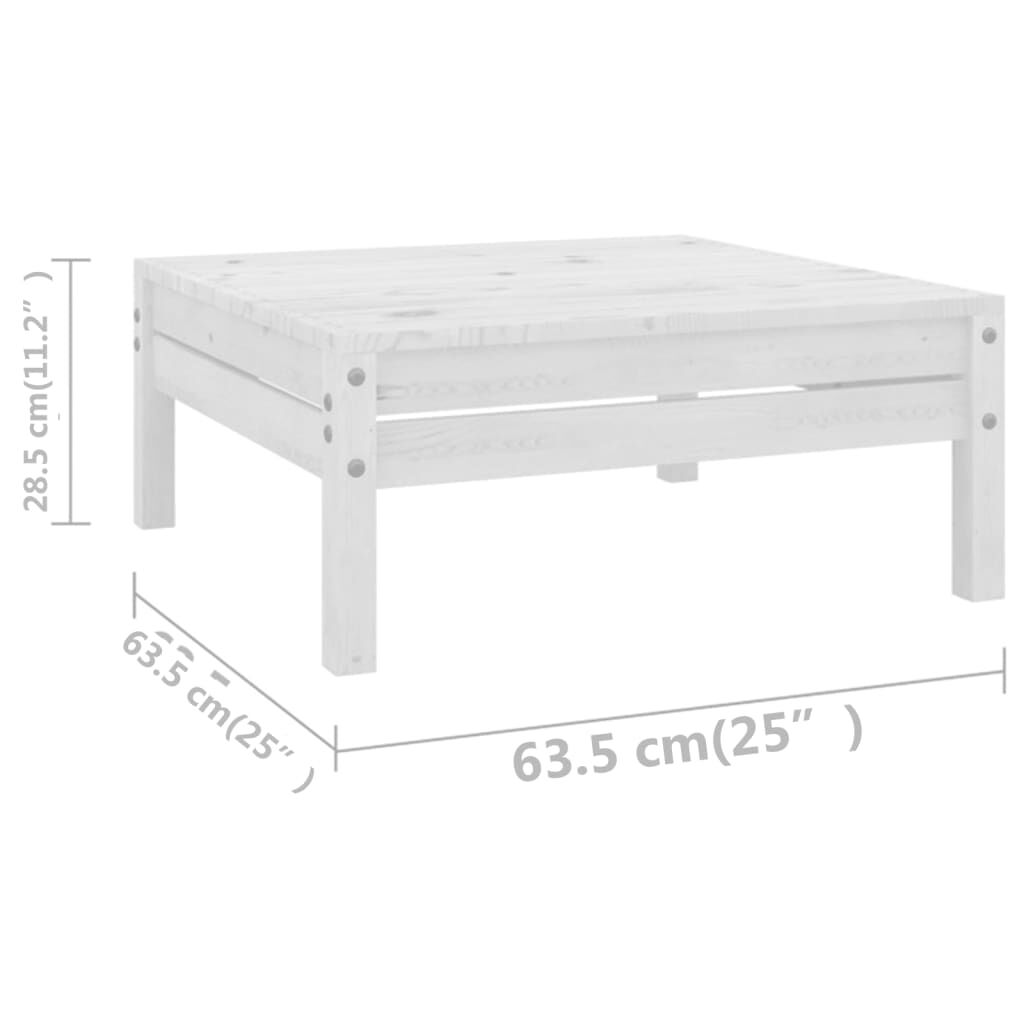 vidaXL 10 Piece Garden Lounge Set White Solid Wood Pine