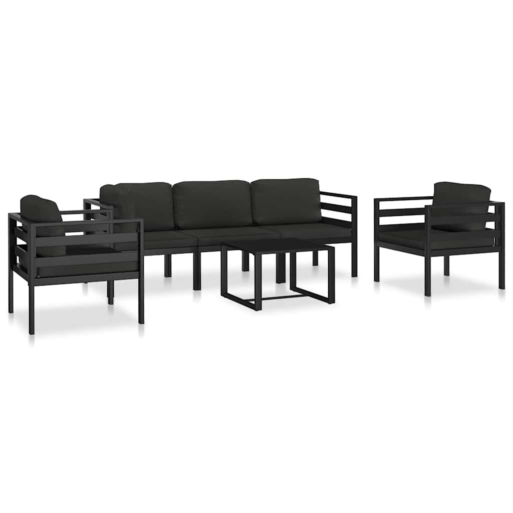 vidaXL Sectional Corner Sofa 1 pc with Cushions Aluminium Anthracite