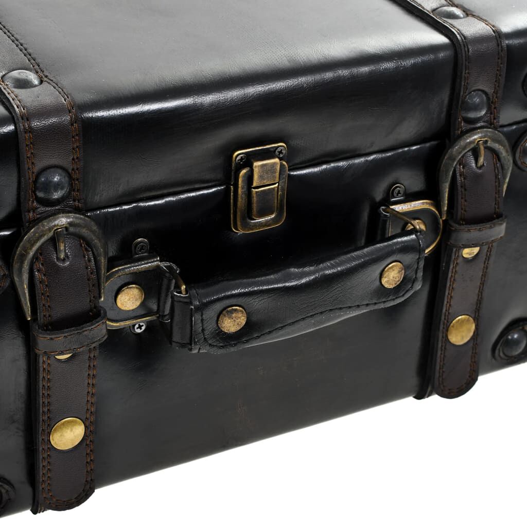 vidaXL Storage Bench 110 cm Black Faux Leather