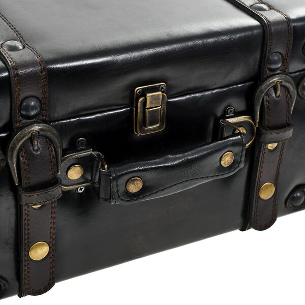 vidaXL Storage Bench 110 cm Black Faux Leather