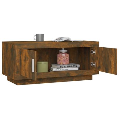 vidaXL Coffee Table Smoked Oak 102x50x45 cm Engineered Wood