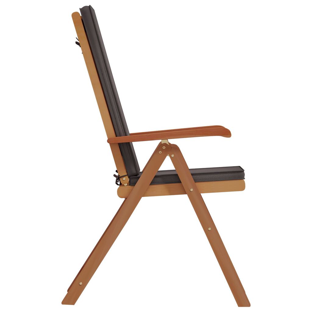 vidaXL Reclining Garden Chairs with Cushions 6 pcs Solid Teak Wood