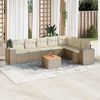 vidaXL 8 Piece Garden Sofa Set with Cushions Beige Poly Rattan