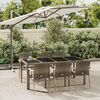 vidaXL 7 Piece Garden Dining Set with Cushions Grey Poly Rattan