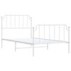 vidaXL Metal Bed Frame without Mattress with Footboard White 100x190cm