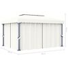 vidaXL Gazebo with Curtain 4x3 m Cream White Aluminium