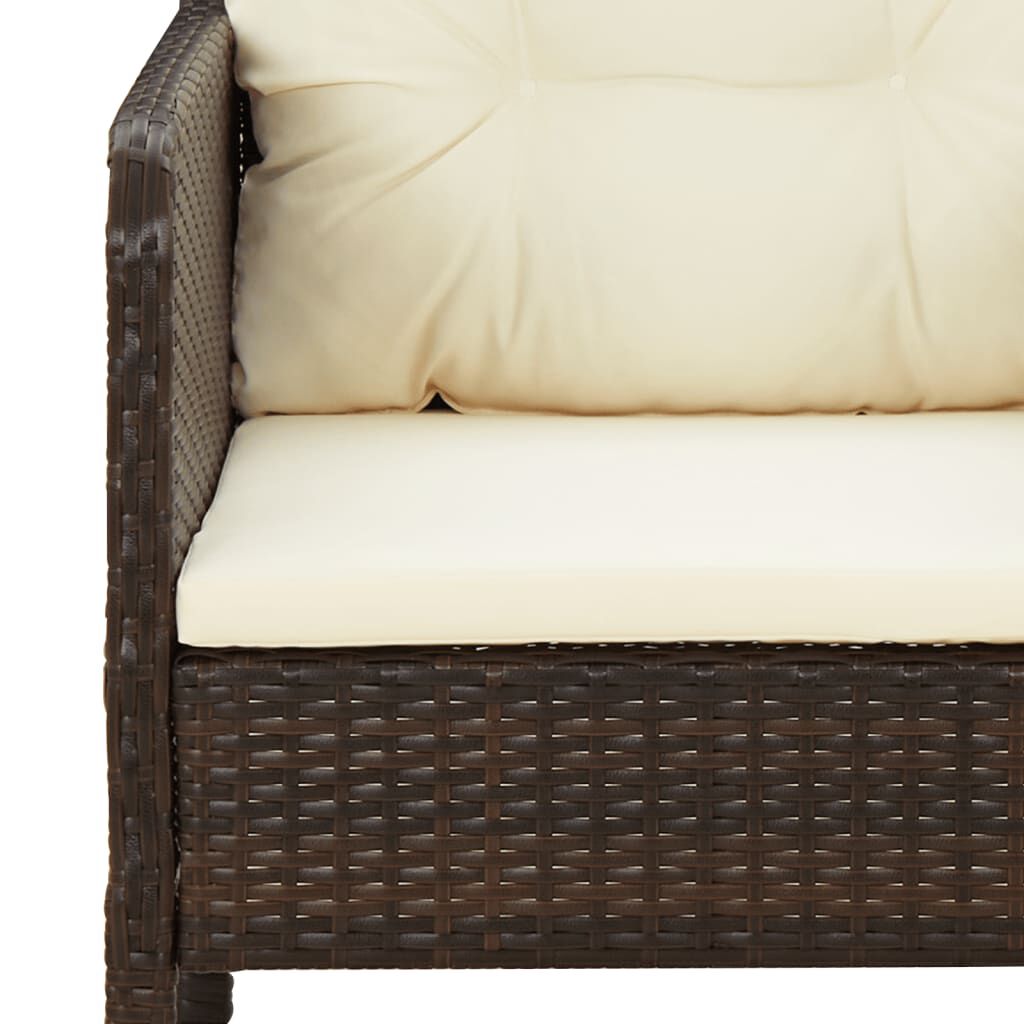 vidaXL 5 Piece Garden Lounge Set with Cushions Brown Poly Rattan